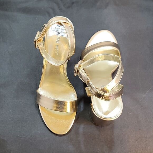 BRAND NEW NINE BLOCK HEEL OPEN TOE ADJUSTABLE BUCKLE ANKLE STRAP SANDAL - Picture 9 of 15